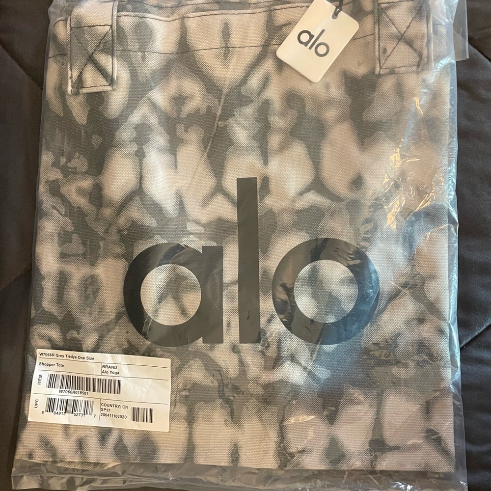 Alo Yoga Grey Tiedye One Size Super Shopper Tote Bag